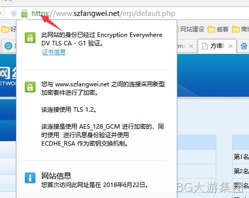 BG大游集团安装了SSL证书